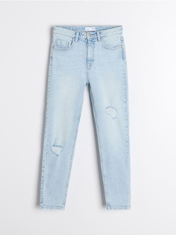 Sinsay Sinsay - Дънки с протривания Skinny fit - cин