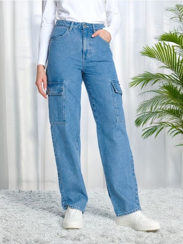 Sinsay Sinsay - Дънки wide leg - cин