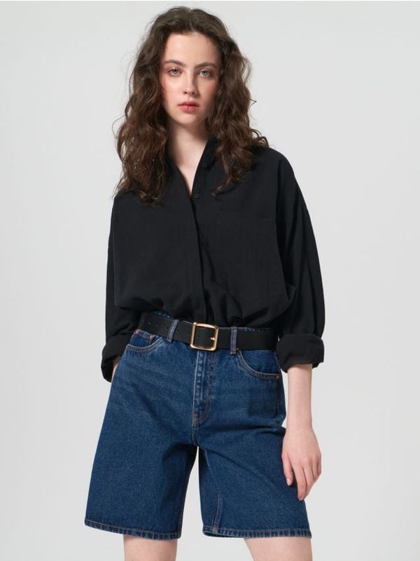 Sinsay Sinsay - Дънкови къси панталони - нави