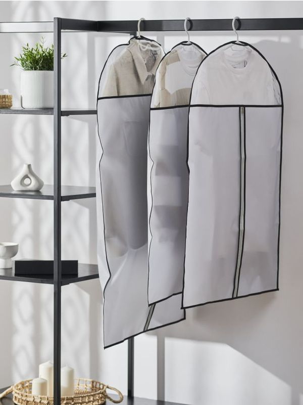 Sinsay Sinsay - Калъфи за дрехи, 3 броя - Светло сиво