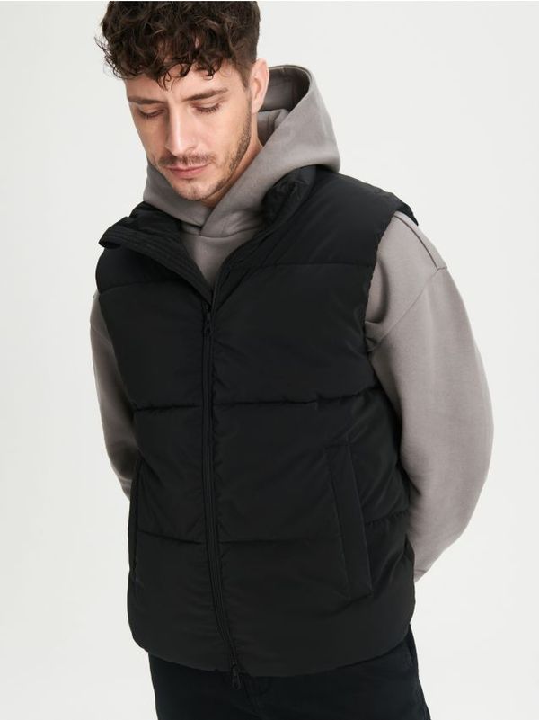 Sinsay Sinsay - Капитониран елек - черeн