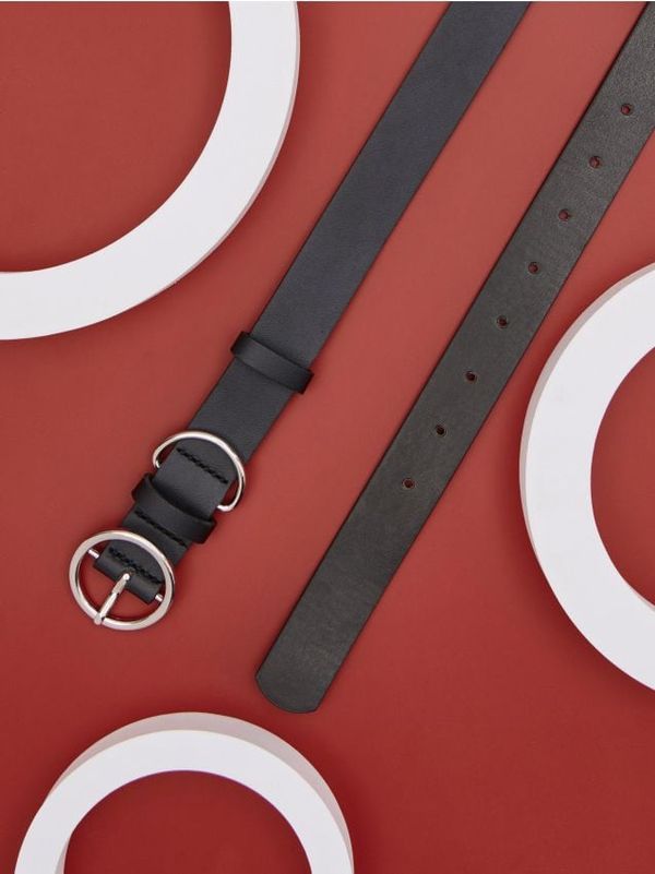 Sinsay Sinsay - Колан със сребърна катарама - черeн