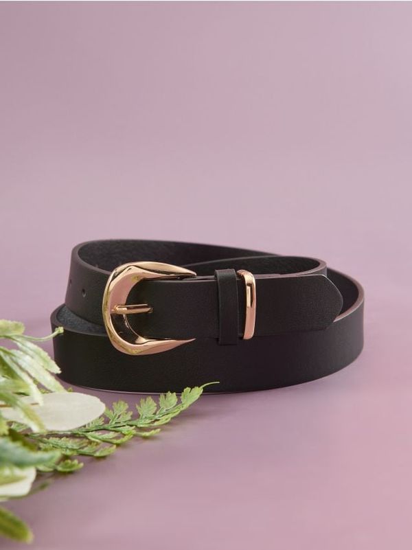 Sinsay Sinsay - Колан със златна катарама - черeн