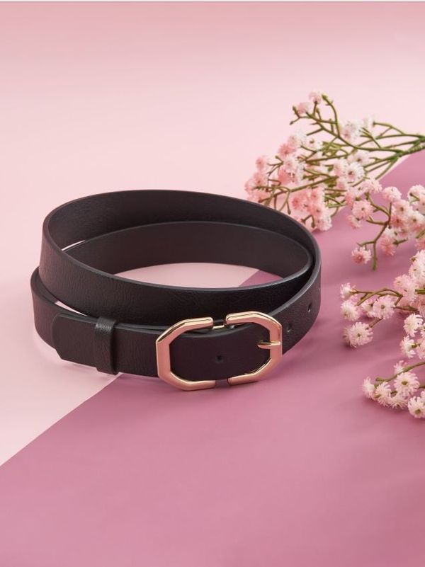 Sinsay Sinsay - Колан със златна катарама - черeн