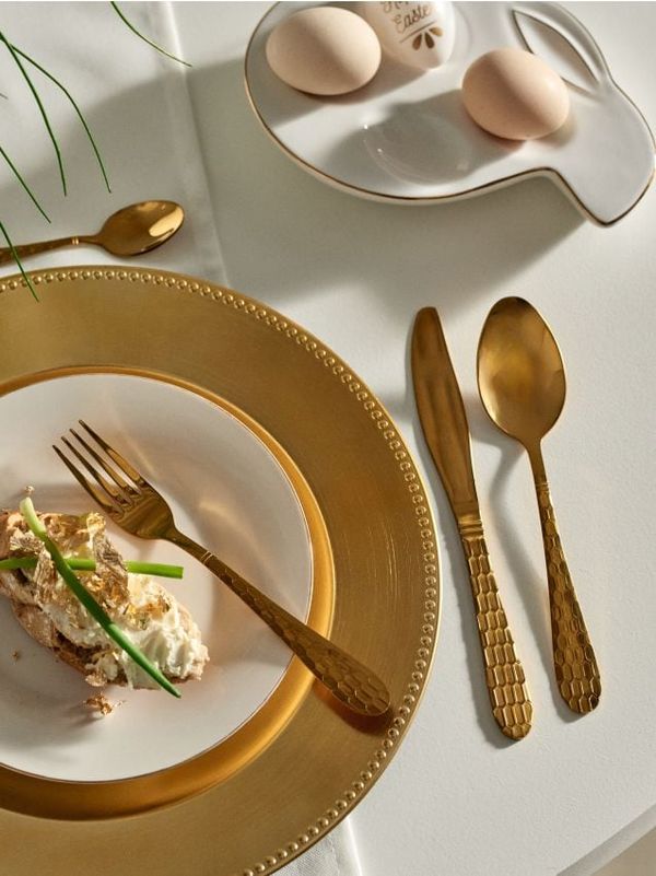 Sinsay Sinsay - Комплект прибори за хранене, 16 части - златно