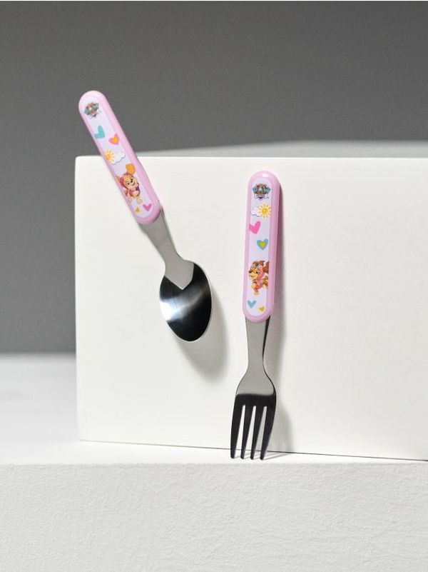 Sinsay Sinsay - Комплект прибори за хранене Paw Patrol 2 pack - пастелнорозово