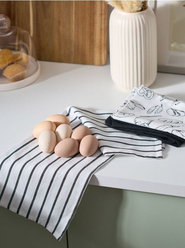 Sinsay Sinsay - Кухненски кърпи, 3 броя - черeн