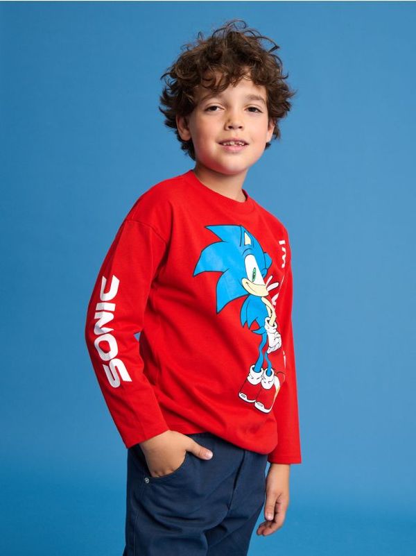 Sinsay Sinsay - Момичешка тениска SONIC THE HEDGEHOG - червeн