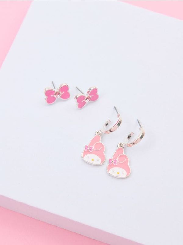 Sinsay Sinsay - Обеци, 2 чифта Hello Kitty - сревърно