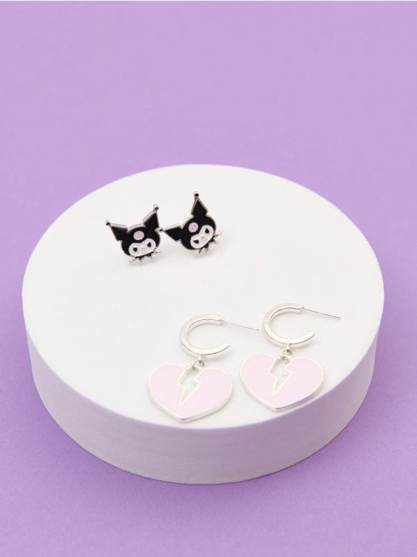 Sinsay Sinsay - Обеци, 2 чифта Kuromi - сревърно