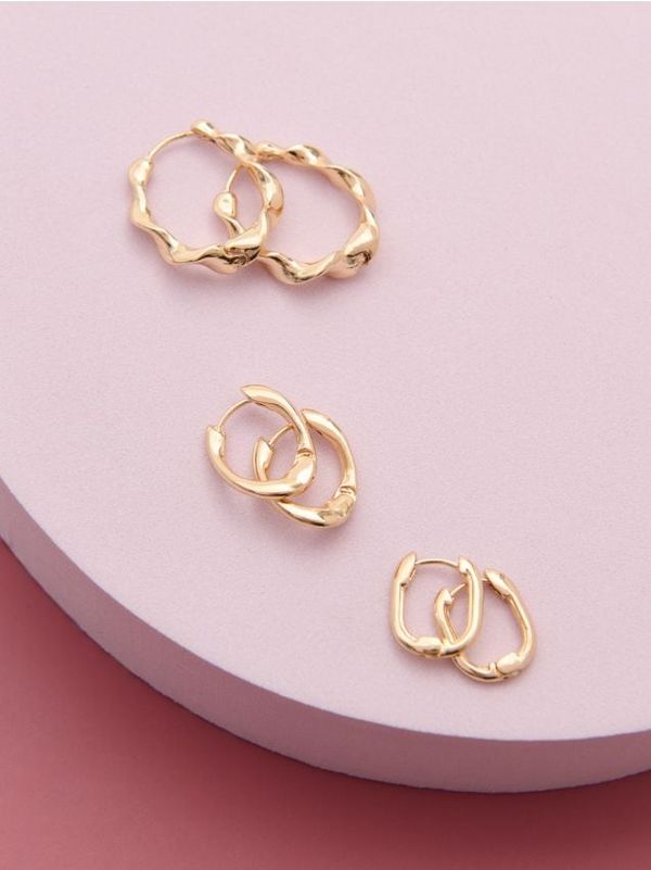 Sinsay Sinsay - Обеци, 3 чифта - златно