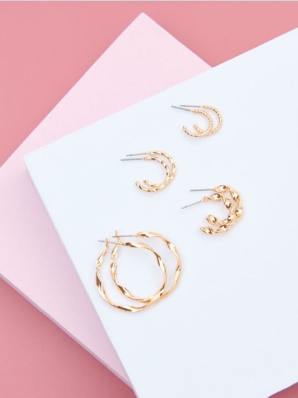 Sinsay Sinsay - Обеци, 4 чифта - златно