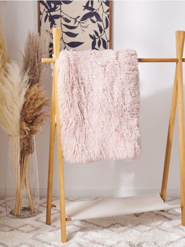 Sinsay Sinsay - Одеяло с дълги влакна - пастелнорозово