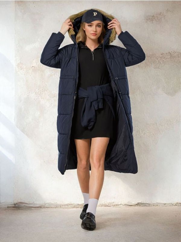 Sinsay Sinsay - Палто с качулка - нави