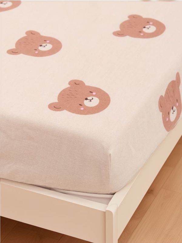 Sinsay Sinsay - Памучен чаршаф с ластик - телесен цвят