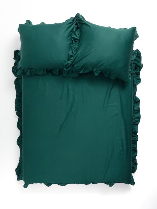 Sinsay Sinsay - Памучен комплект спално бельо - синьо-зелено