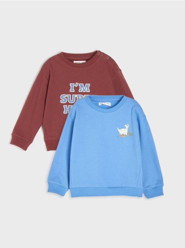 Sinsay Sinsay - Памучен суитшърт 2 pack - кaфяв