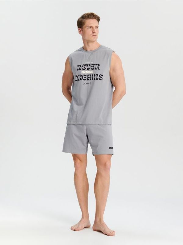 Sinsay Sinsay - Памучна пижама - светлосиньо