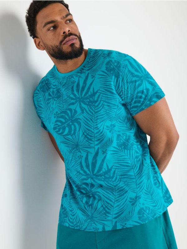 Sinsay Sinsay - Памучна тениска - светлотюркоазено