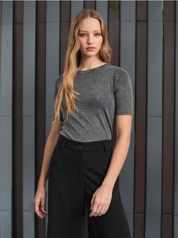 Sinsay Sinsay - Памучна тениска - тъмносиво