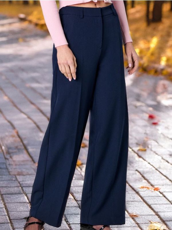 Sinsay Sinsay - Панталон straight fit - нави