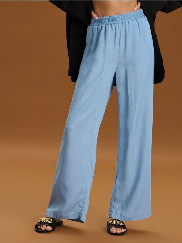 Sinsay Sinsay - Панталон wide leg - светлосиньо