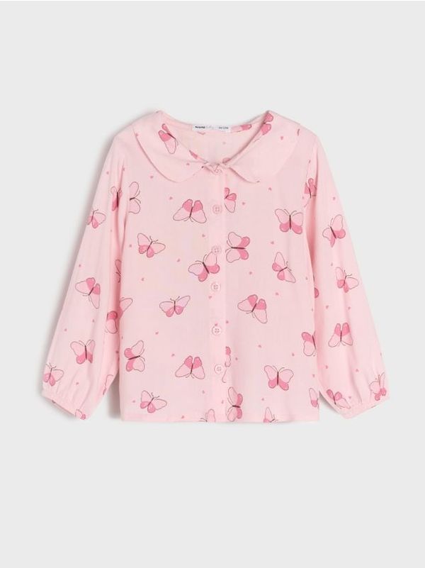 Sinsay Sinsay - Риза с принт - пастелнорозово