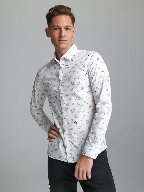 Sinsay Sinsay - Риза slim fit - бял