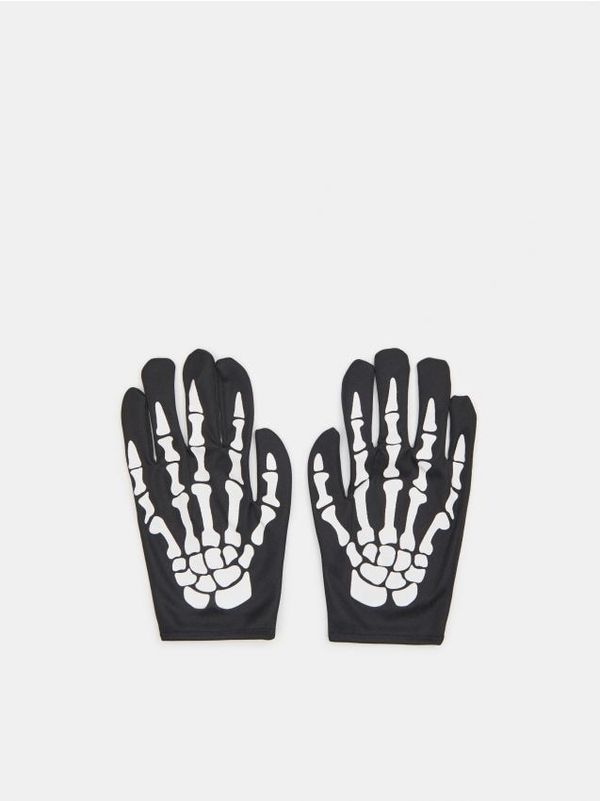 Sinsay Sinsay - Ръкавици с мотив скелет - черeн