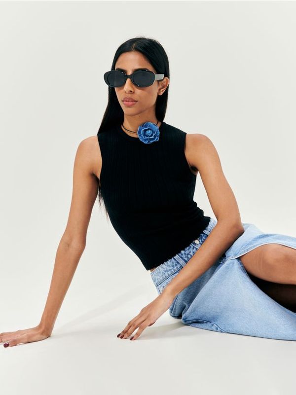 Sinsay Sinsay - Слънчеви очила с дебела рамка - черeн