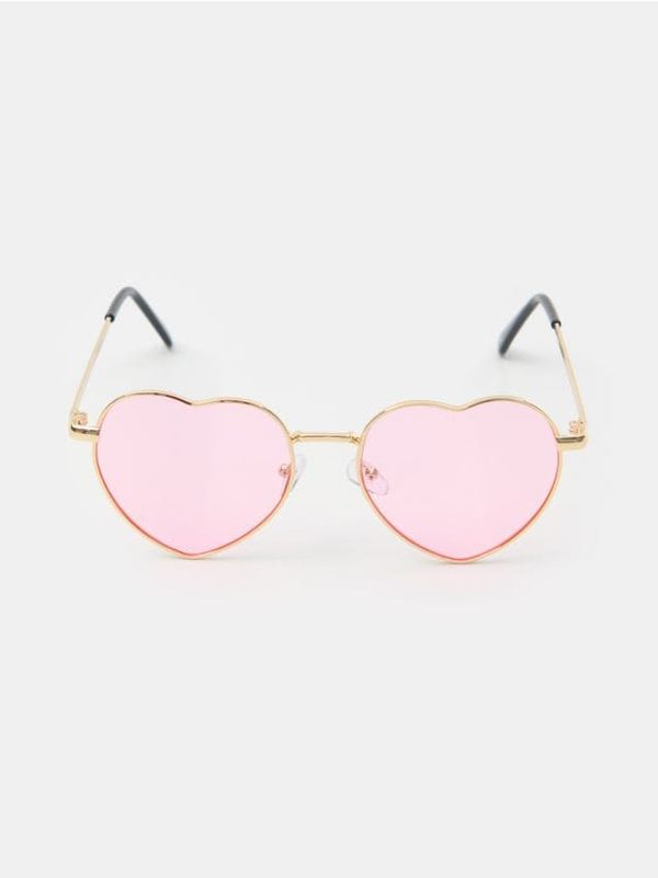 Sinsay Sinsay - Слънчеви очила с форма на сърце - златно