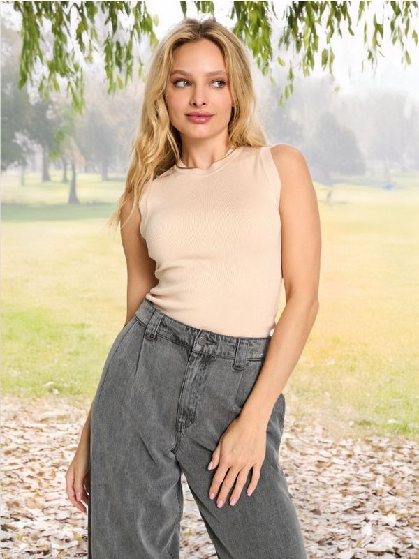 Sinsay Sinsay - Суитшърт без ръкави - телесен цвят