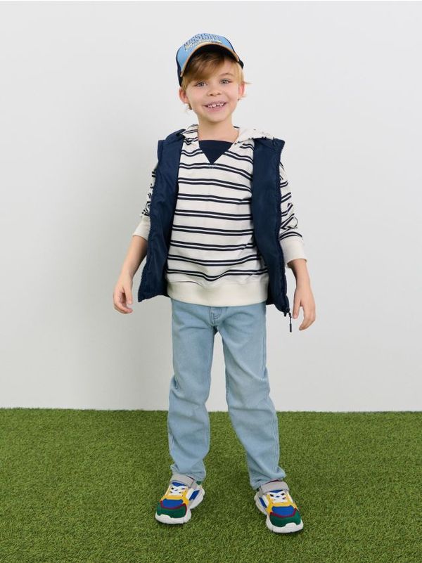 Sinsay Sinsay - Суитшърт на райе - кремав