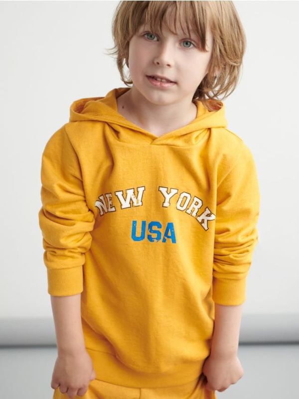 Sinsay Sinsay - Суитшърт с качулка - кехлибар