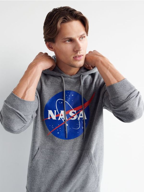 Sinsay Sinsay - Суитшърт с качулка NASA - Светло сиво