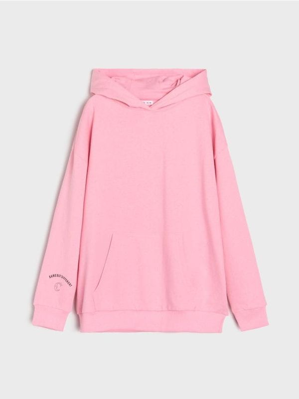 Sinsay Sinsay - Суитшърт с качулка - пастелнорозово