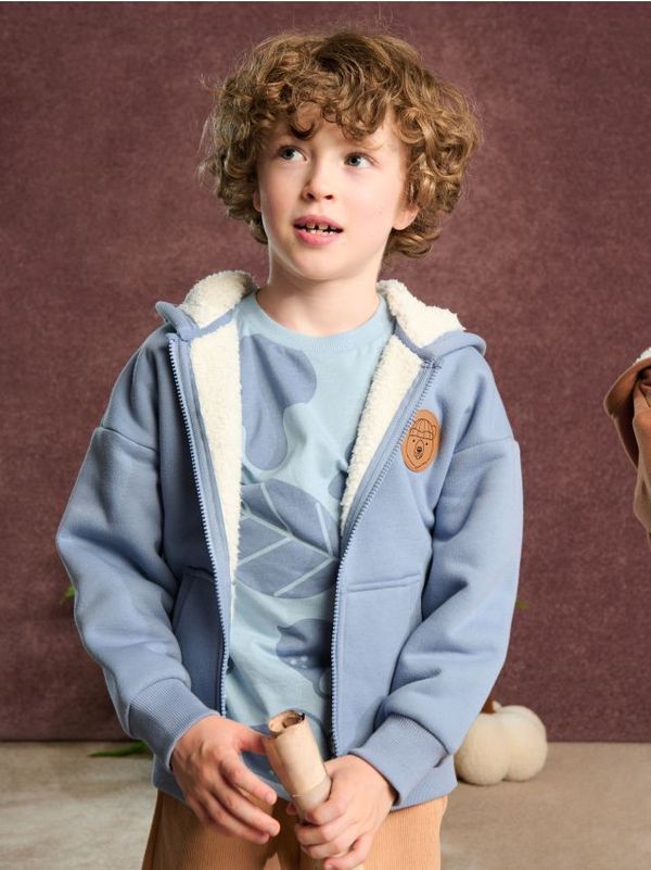 Sinsay Sinsay - Суитшърт с топка качулка - син