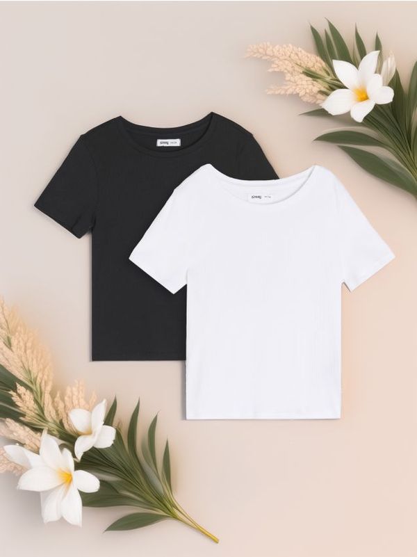 Sinsay Sinsay - Тениска 2 pack - многоцветен