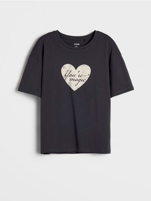 Sinsay Sinsay - Тениска - антрацит