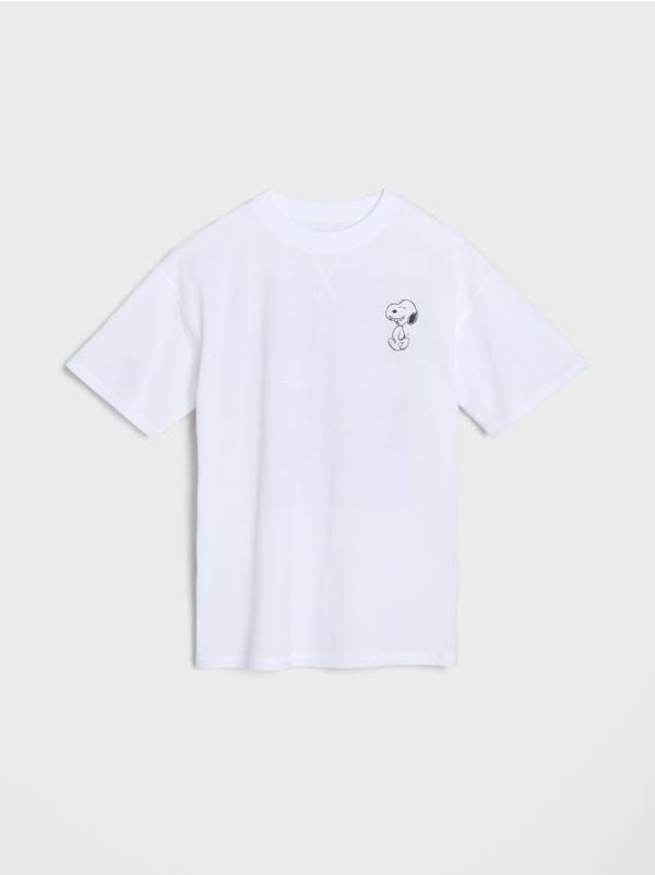 Sinsay Sinsay - Тениска Peanuts - бял