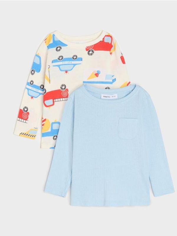 Sinsay Sinsay - Тениска с дълъг ръкав 2 pack - кремав