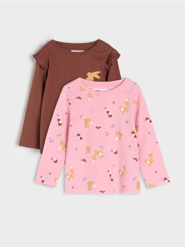 Sinsay Sinsay - Тениска с дълъг ръкав 2 pack - розов