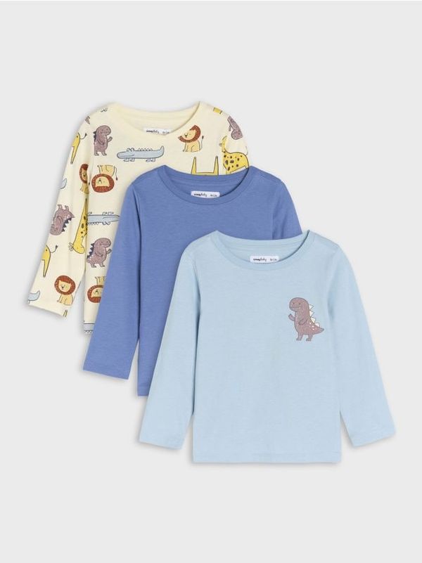 Sinsay Sinsay - Тениска с дълъг ръкав 3 pack - кремав