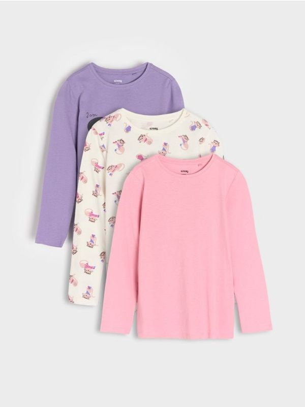 Sinsay Sinsay - Тениска с дълъг ръкав 3 pack - многоцветен