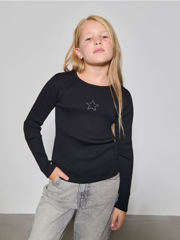 Sinsay Sinsay - Тениска с дълъг ръкав - черeн