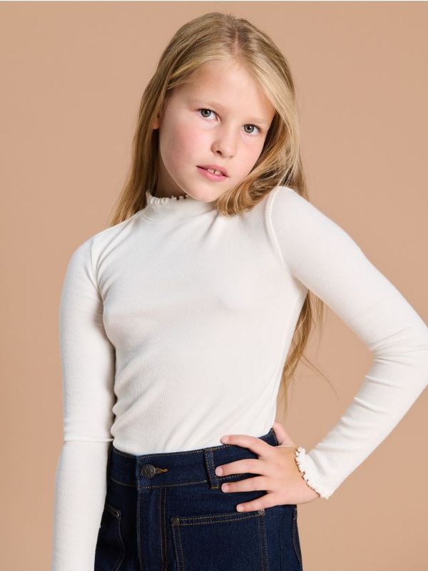 Sinsay Sinsay - Тениска с дълъг ръкав - кремав