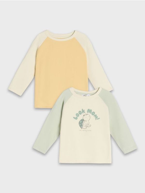 Sinsay Sinsay - Тениска с дълъг ръкав - кремав