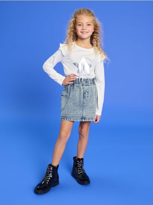 Sinsay Sinsay - Тениска с дълъг ръкав - кремав