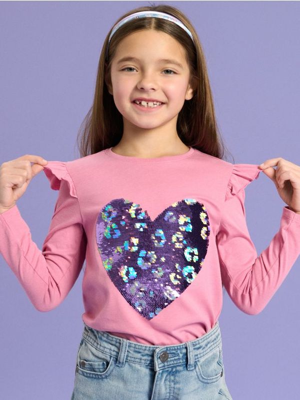 Sinsay Sinsay - Тениска с дълъг ръкав - розов