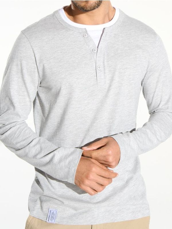 Sinsay Sinsay - Тениска с дълъг ръкав - Светло сиво